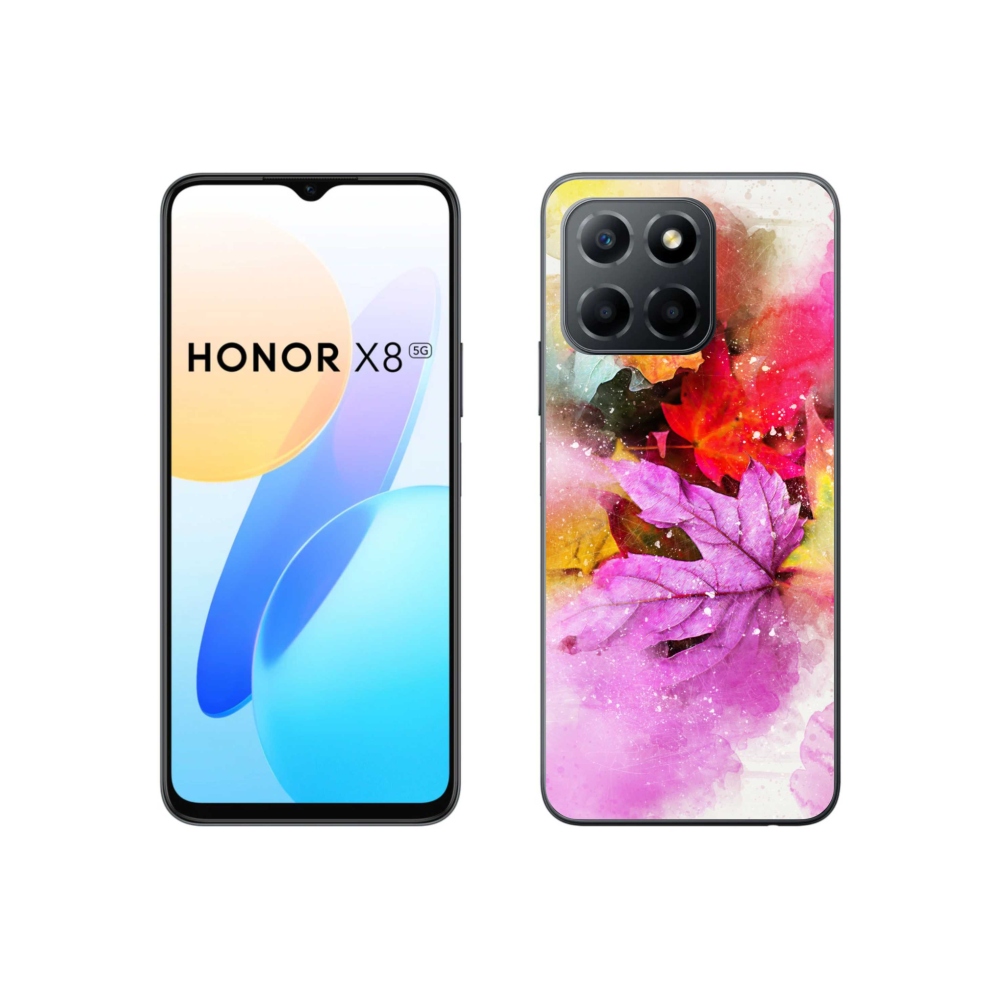 Zselés borítás mmCase a Honor X8 5G/70 Lite 5G számára - színes levelek