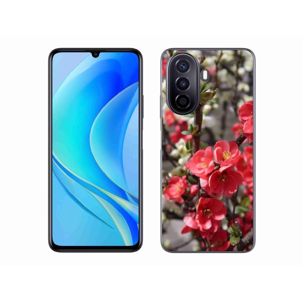 Gél borító mmCase a Huawei Nova Y70 készülékhez - piros virágok