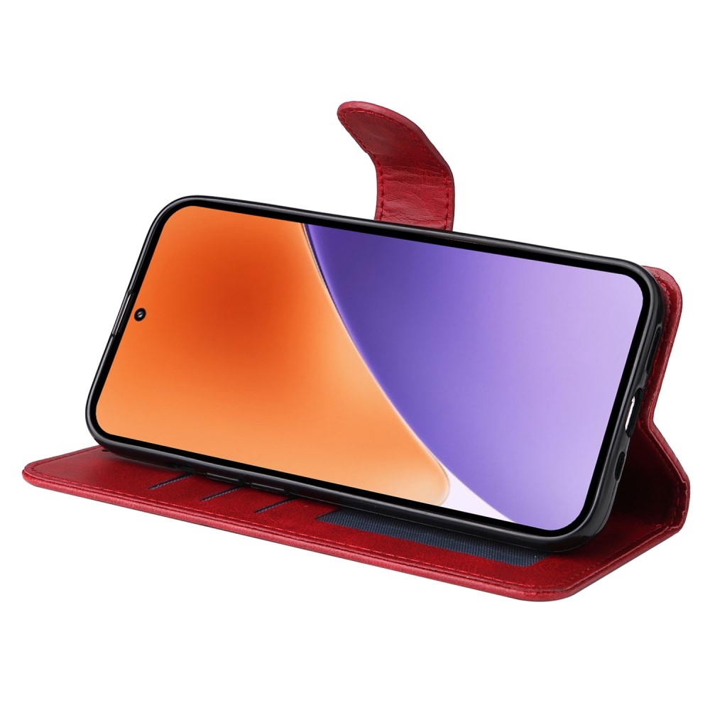 Vérrögök könyv tok Xiaomi 15 - piros