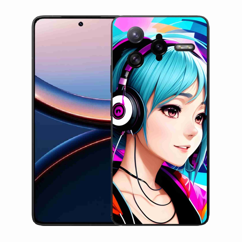 Gél borítás mmCase a Xiaomi Poco F7 Ultra - lány fejhallgatóval