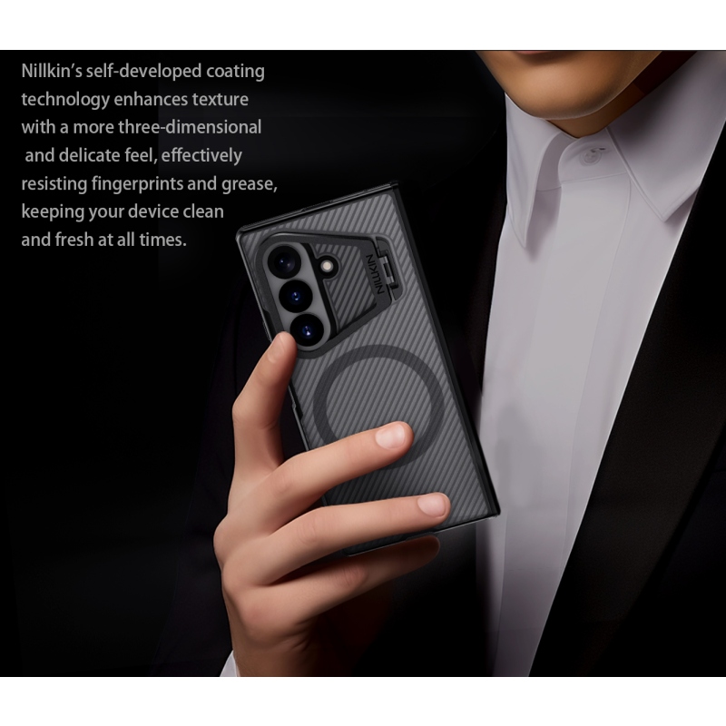 Nillkin CamShield Prop Magnetic (átlátszó lencse) hátsó tok a Samsung Galaxy Z Fold 8 Ultra-hoz, átlátszó fekete