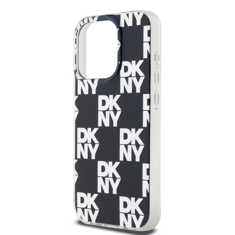 DKNY PC/TPU kockás mintás hátsó borító iPhone 15 Pro Max készülékhez Fekete