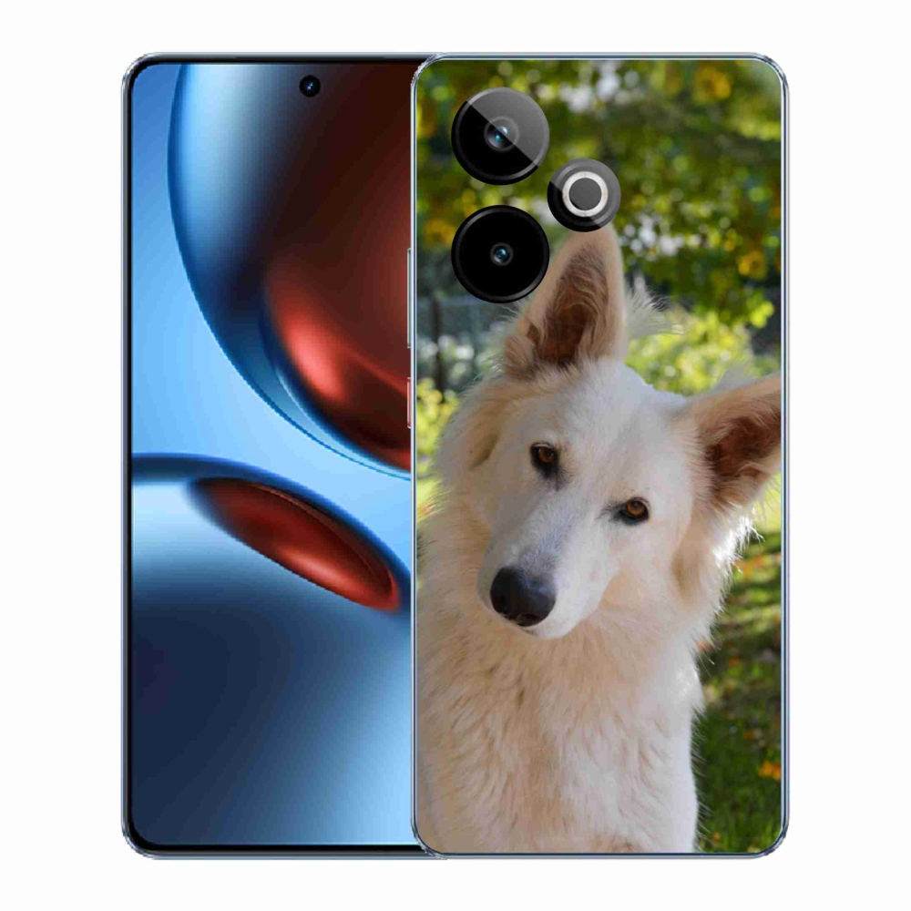 Rugalmas zselés tok mmCase képpel Realme GT 7 5G/GT 7T 5G - fehér svájci juhász 1