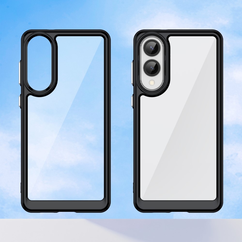 Gél tok fix hátlappal Samsung Galaxy S25 Edge készülékhez - fekete