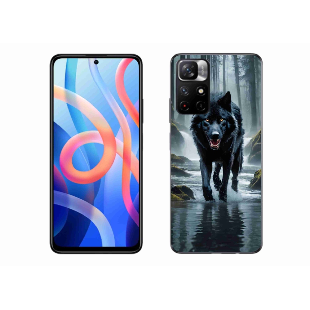 Gél borítás mmCase a Xiaomi Redmi Note 11S 5G számára - fekete farkas