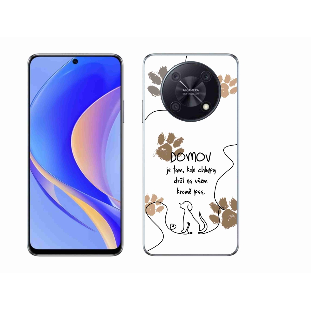 Gél borító mmCase a Huawei Nova Y90 készülékhez - kutya motívum fehér háttérrel