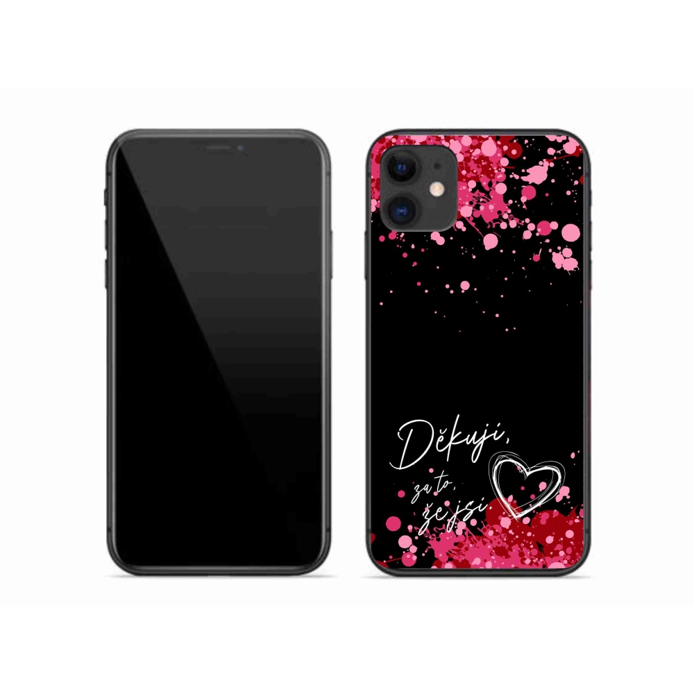 Gél borítás mmCase iPhone 11 készülékhez - szerelmes szöveg 2 fekete háttér