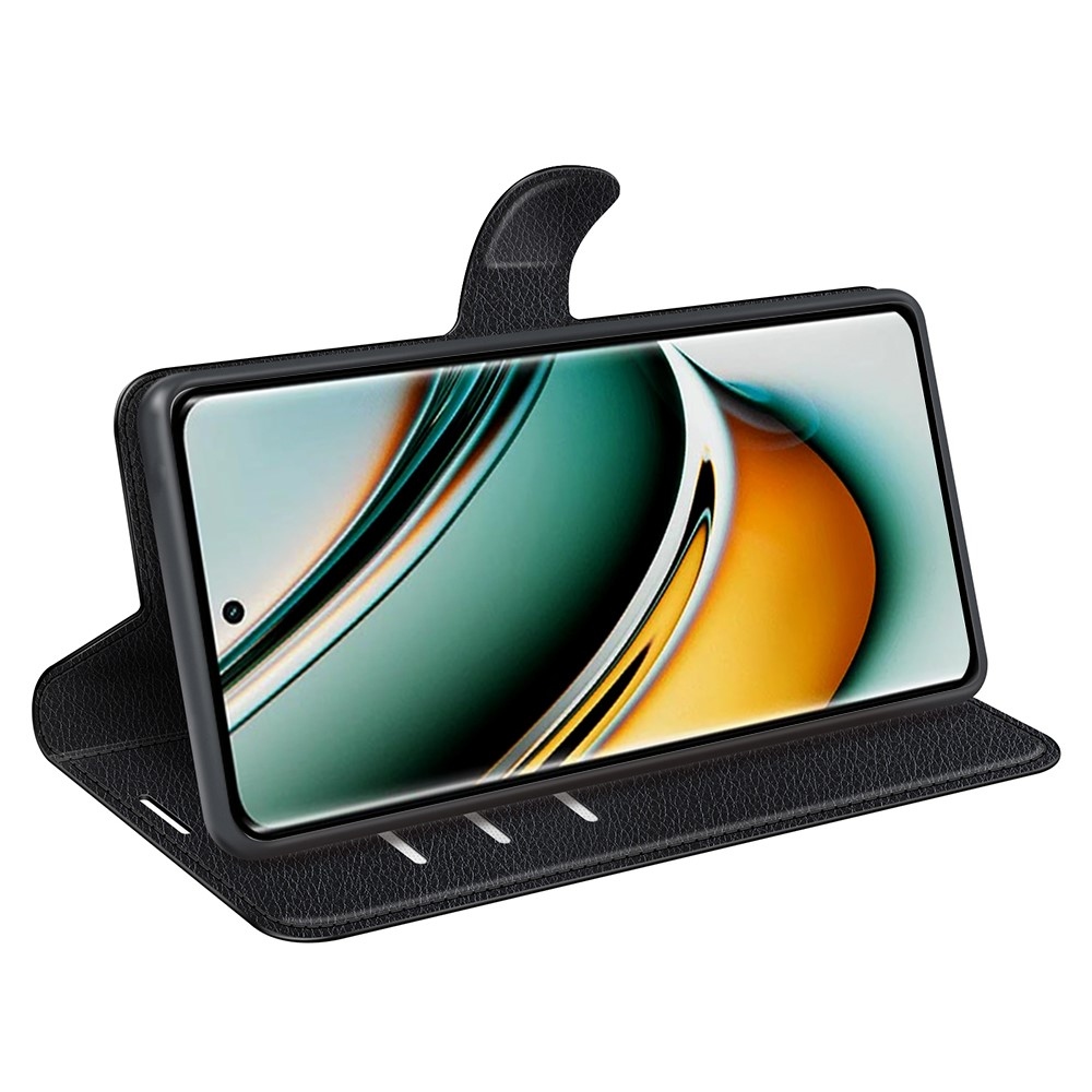 Litchi könyvtáska a Realme 11 Pro 5G/11 Pro+ 5G modellhez - fekete