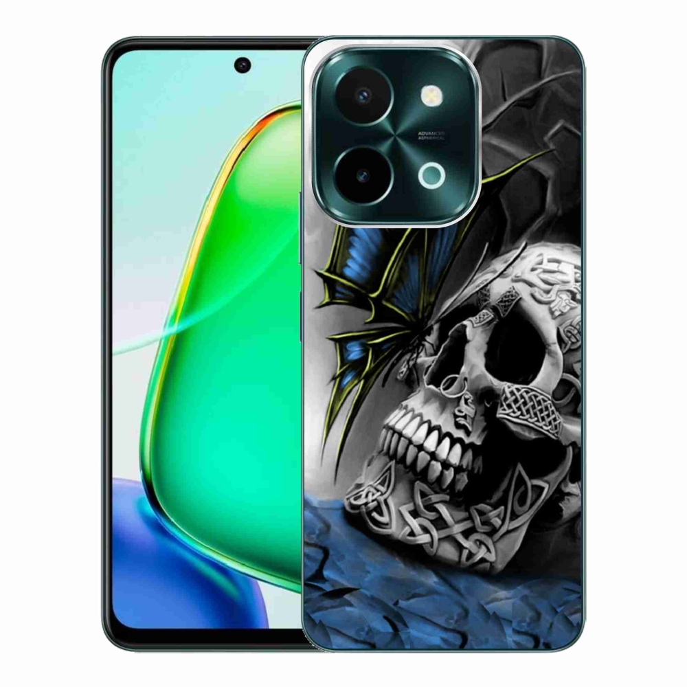 Zselés borítás mmCase a Vivo Y28-hoz - pillangó és koponya