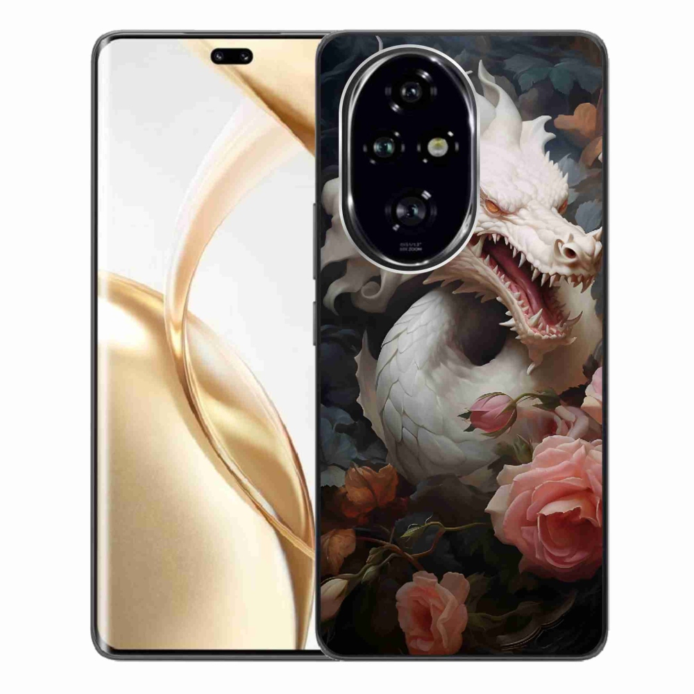 Zselés borítás mmCase a Honor 200 Pro 5G számára - fehér sárkány