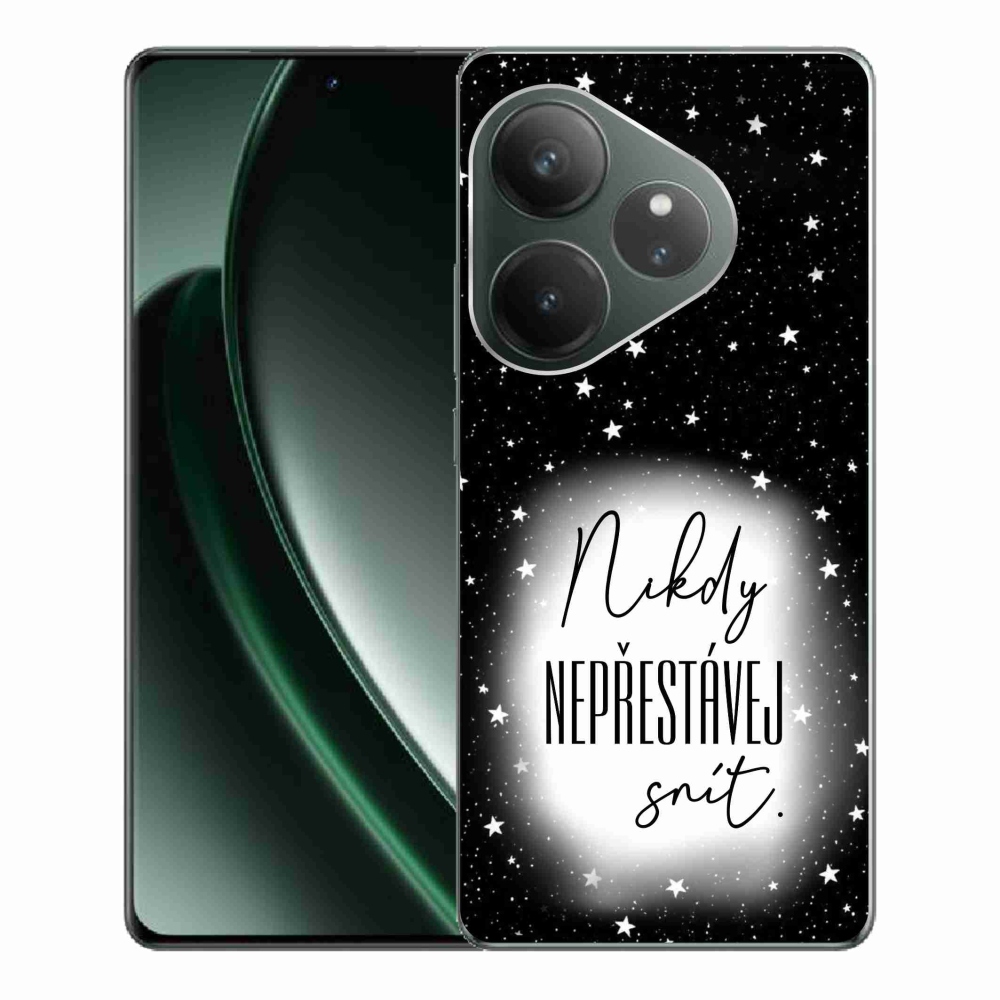 Gél borítás mmCase a Realme GT 6 5G/GT 6T 5G számára - Quote 1 fehér és fekete háttérrel