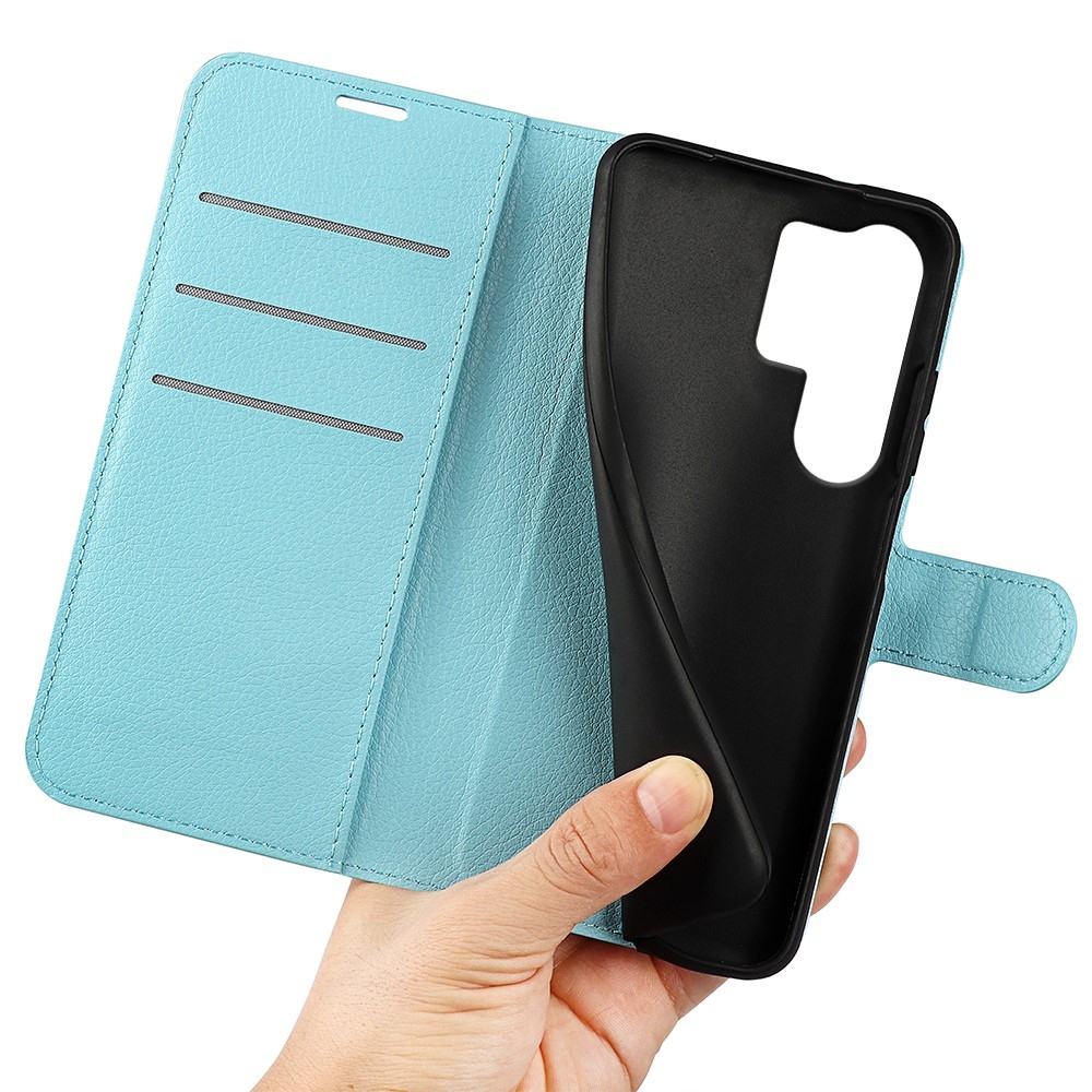 Litchi book tok Samsung Galaxy S25 Ultra készülékhez - kék