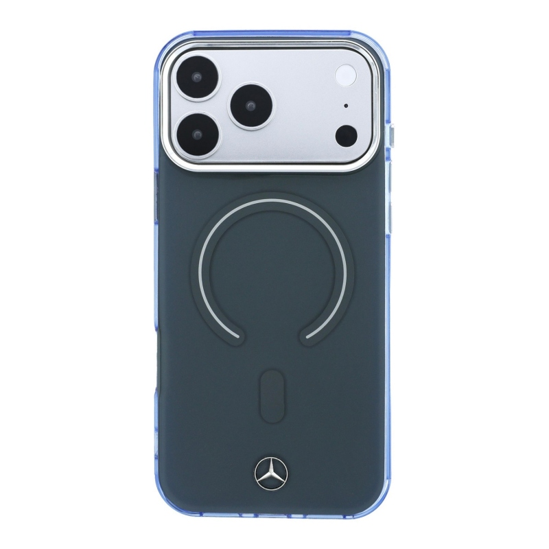 Mercedes PC/TPU kétrétegű MagSafe hátsó tok iPhone 18 Pro-hoz, antracit/kék