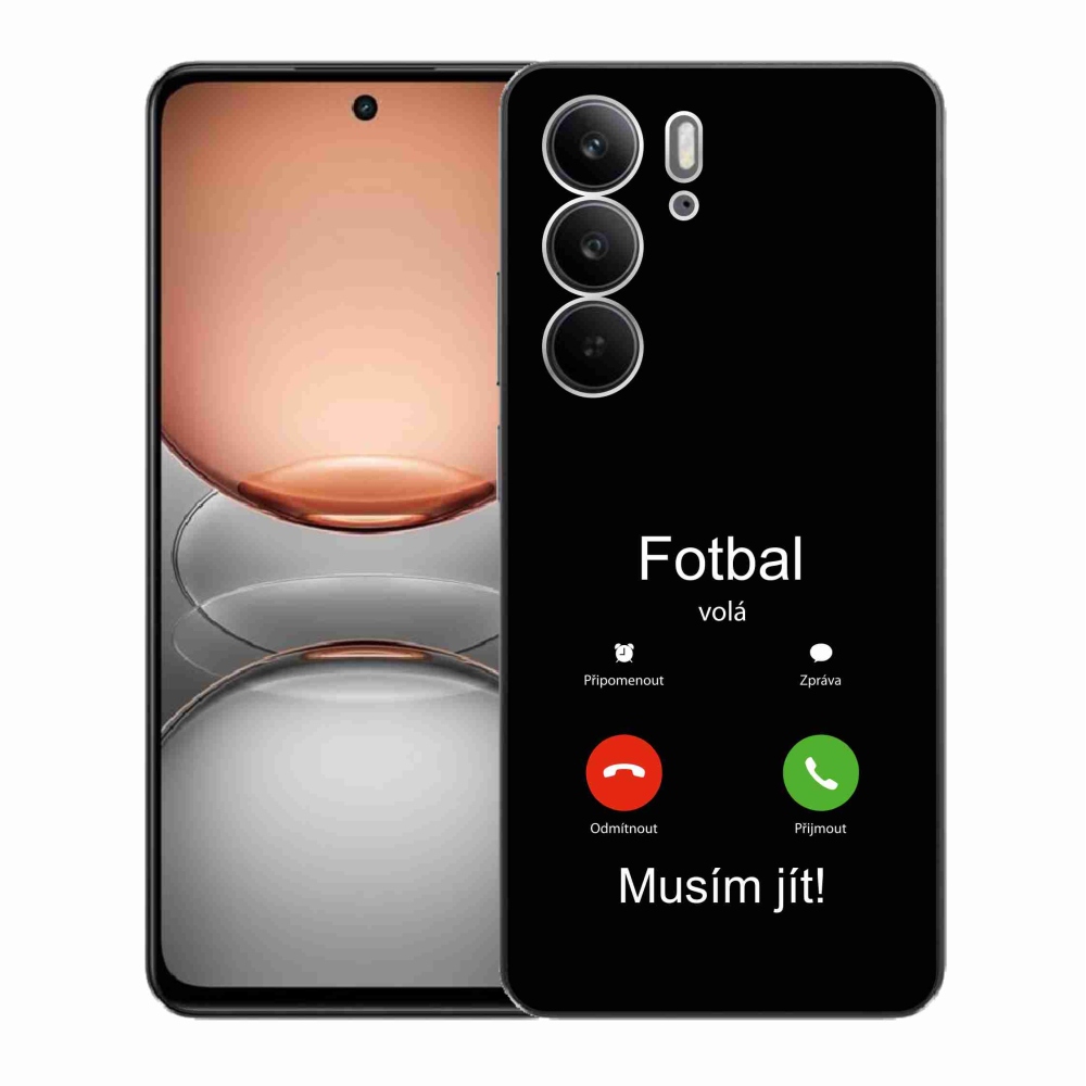 Gél borító mmCase a Realme C75-ön - futballhívások fekete háttérrel