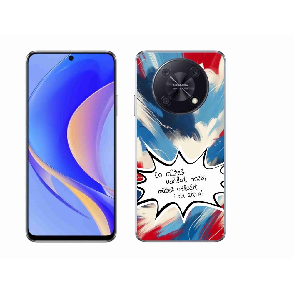 Gél borító mmCase a Huawei Nova Y90 készülékhez - vicces szöveg 9 fehér háttér