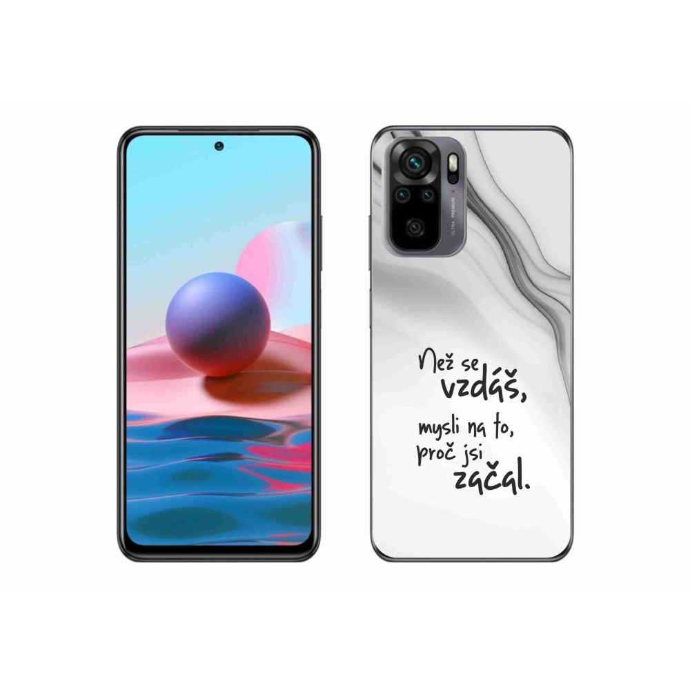 Gél borítás mmCase a Xiaomi Redmi Note 10S-hez - idézet 2 fehér háttér