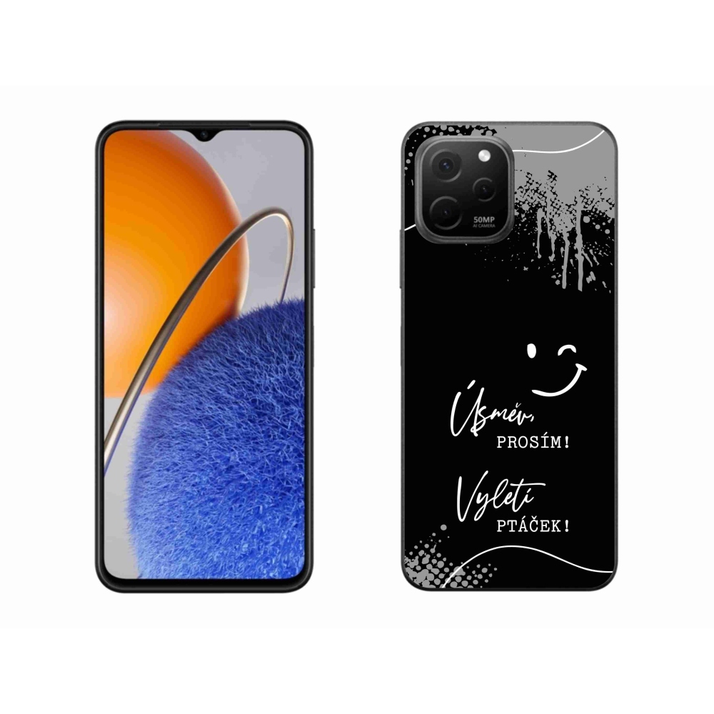 Gél borító mmCase a Huawei Nova Y61 készülékhez - vicces szöveg 4 fekete háttérrel
