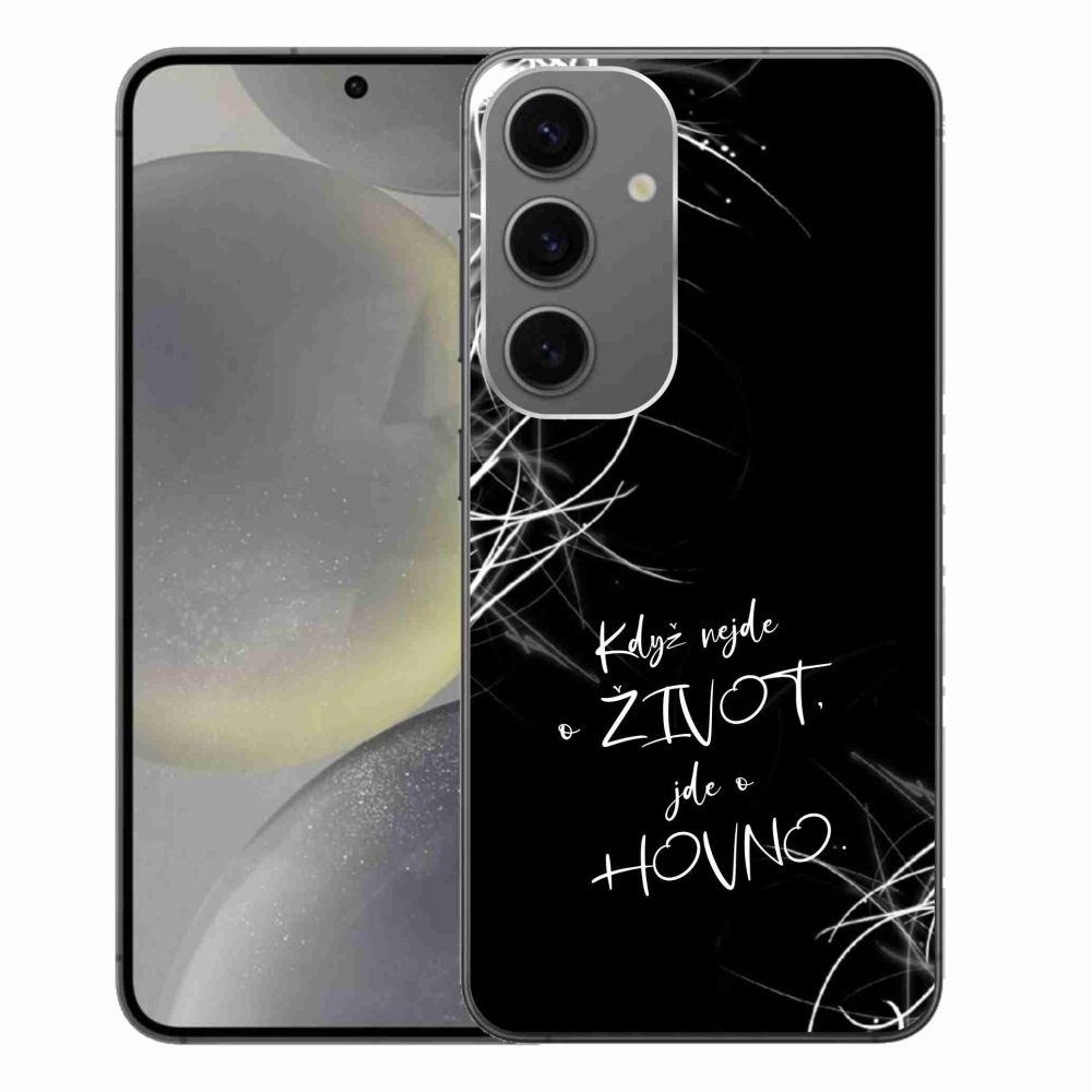 Gél borító mmCase Samsung Galaxy S24+ készülékhez - vicces szöveg 16 fekete háttér