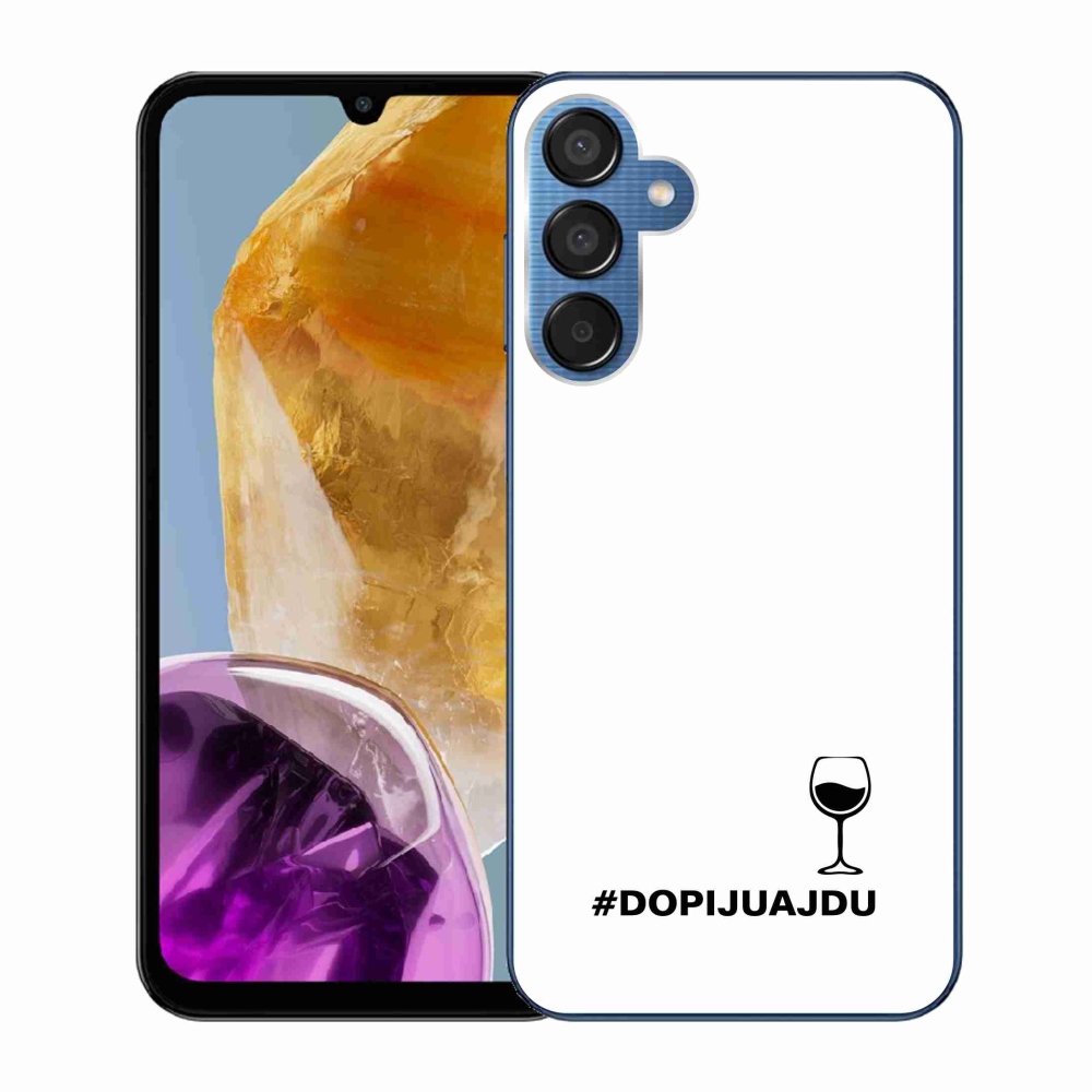 Gél borítás mmCase Samsung Galaxy M15 5G - bor motívum fehér háttérrel