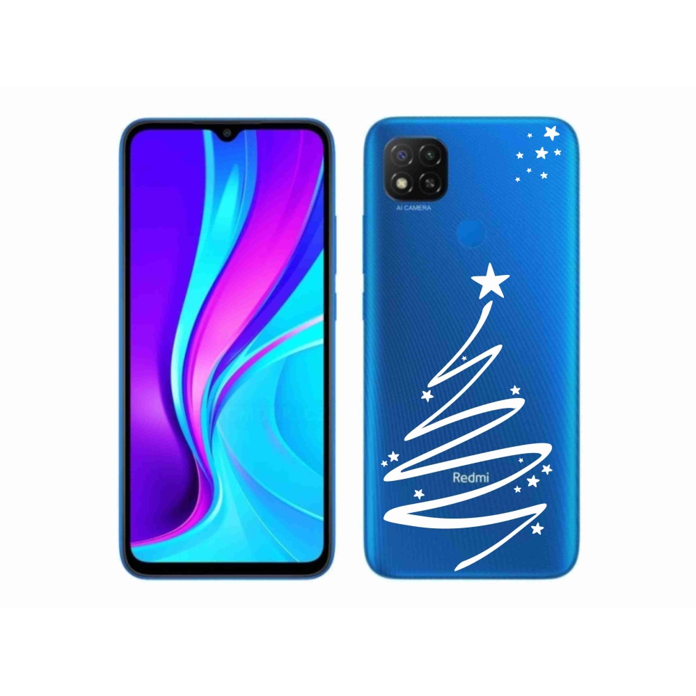 Gél borító mmCase a Xiaomi Redmi 9C-hez - fehér fa átlátszó háttéren