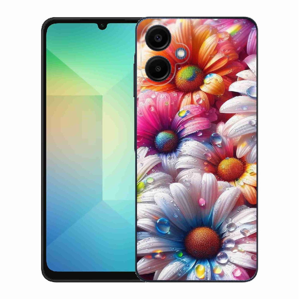 Zselés borítás mmCase Samsung Galaxy A06 4G - színes margarétákhoz