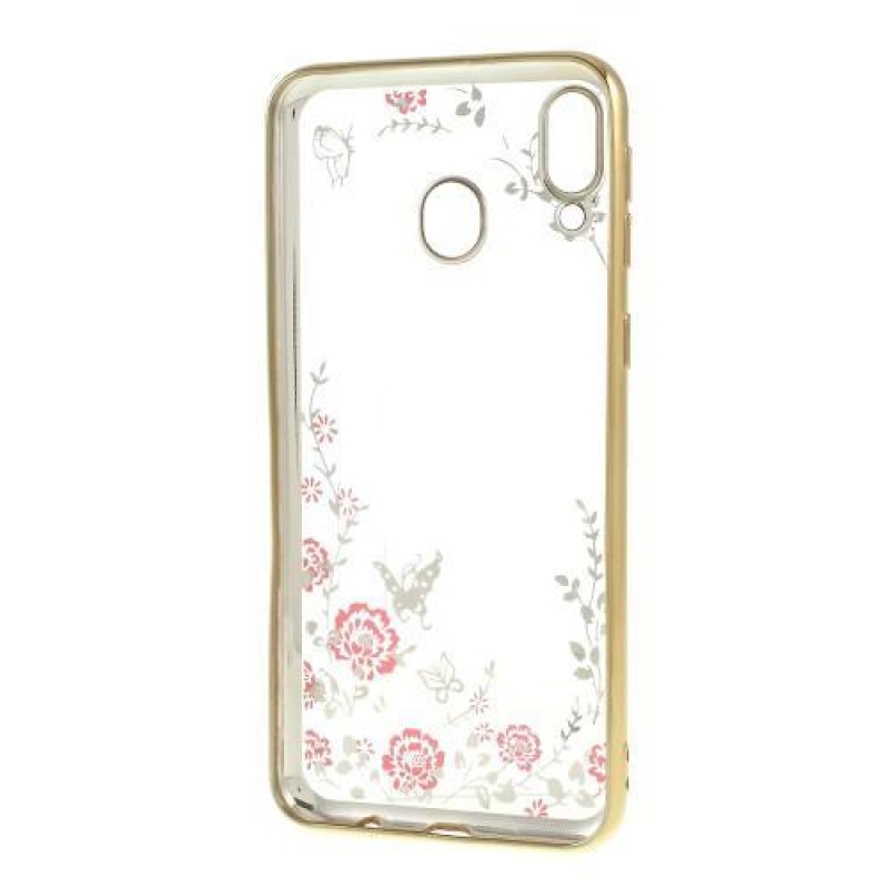 Galvanizált zselés tok Samsung Galaxy M20-hoz - arany színű