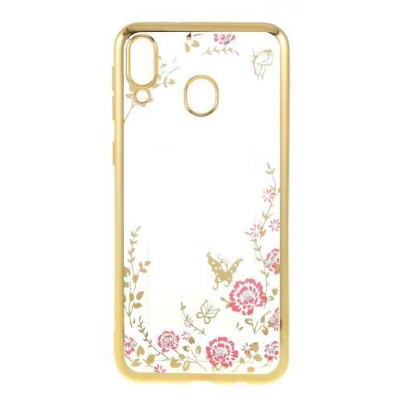 Galvanizált zselés tok Samsung Galaxy M20-hoz - arany színű