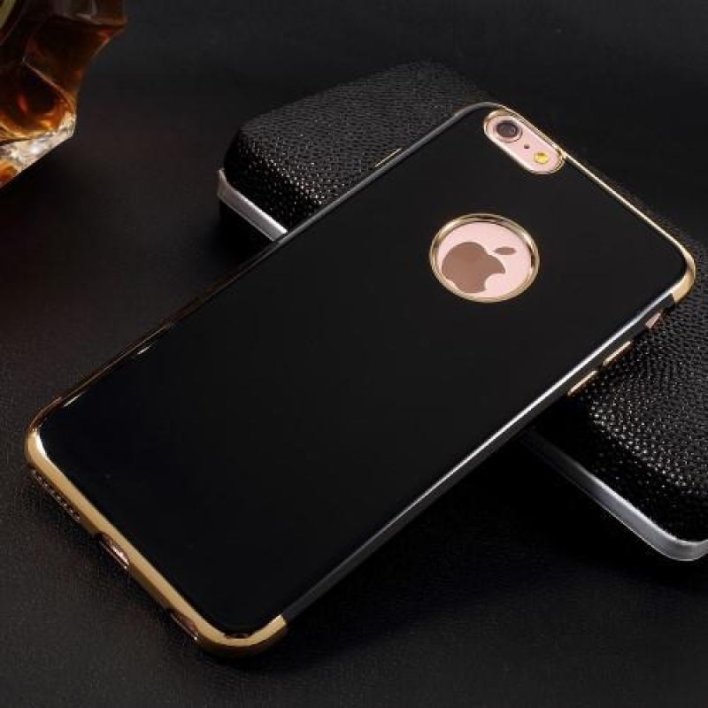 Elegáns zselés tok kontrasztos szegéllyel iPhone 6s Plus és 6 Plus készülékhez - arany színű