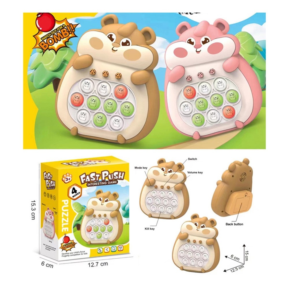 Elektronikus reakciójáték buborékpanellel gyerekeknek - barna