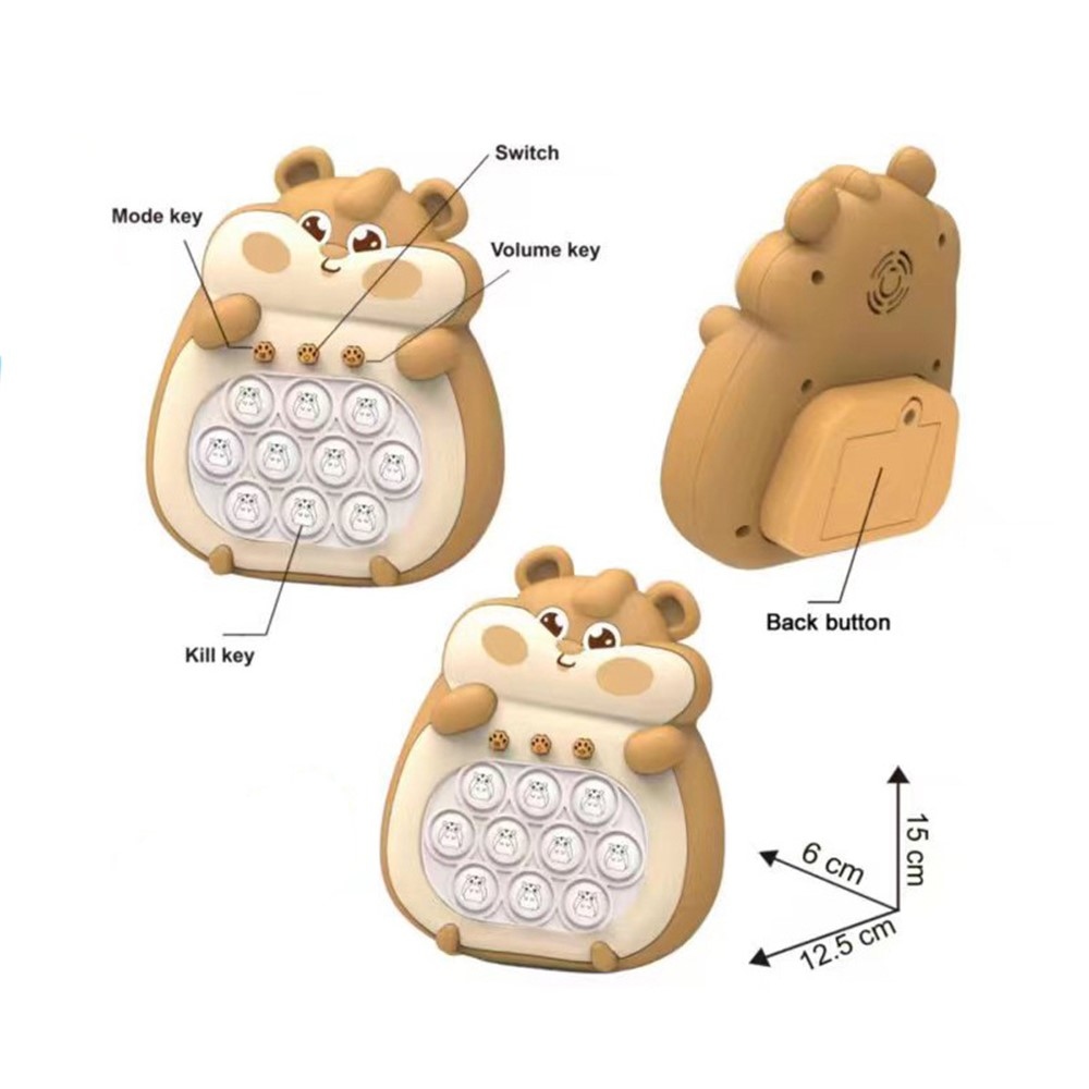 Elektronikus reakciójáték buborékpanellel gyerekeknek - barna