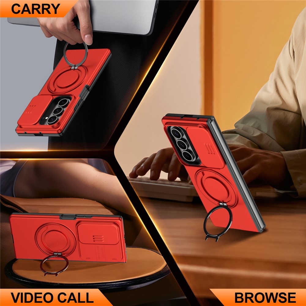 Elevate strapabíró, MagSafe-kompatibilis tok a Samsung Galaxy Z Fold8 Ultra 5G/Z Fold7 5G okostelefonhoz – piros