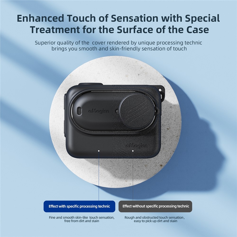 AMAGISN Szilikon Védőtok Pánttal Insta360 GO 3-hoz - Szürke