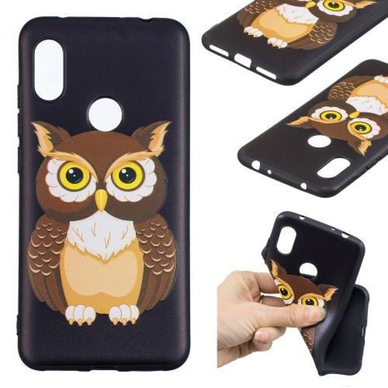 Dombornyomott zselés borító a Xiaomi Redmi Note 6 Pro-hoz - bagoly