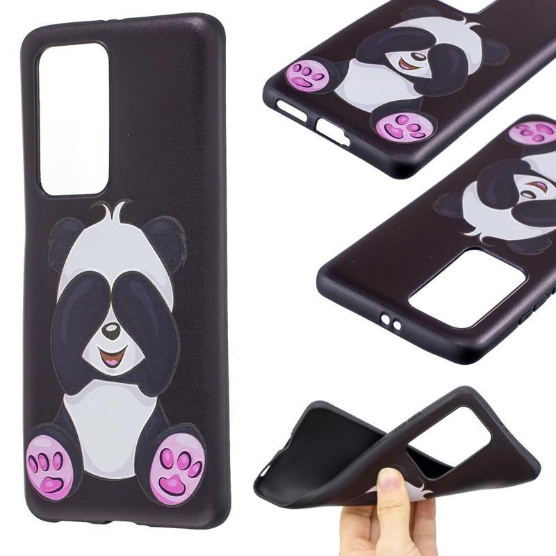 Dombornyomott gél tok mobil Huawei P40 Pro - aranyos panda