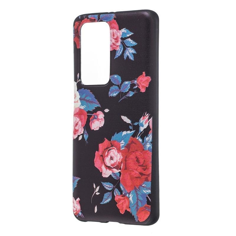 Dombornyomott zselés tok mobil Huawei P40 Pro - rózsaszínű