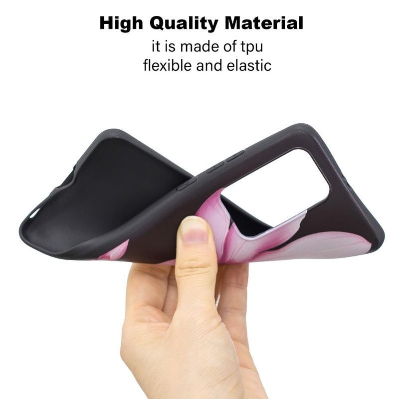 Dombornyomott zselés tok mobil Huawei P40 Pro - rózsaszín virág