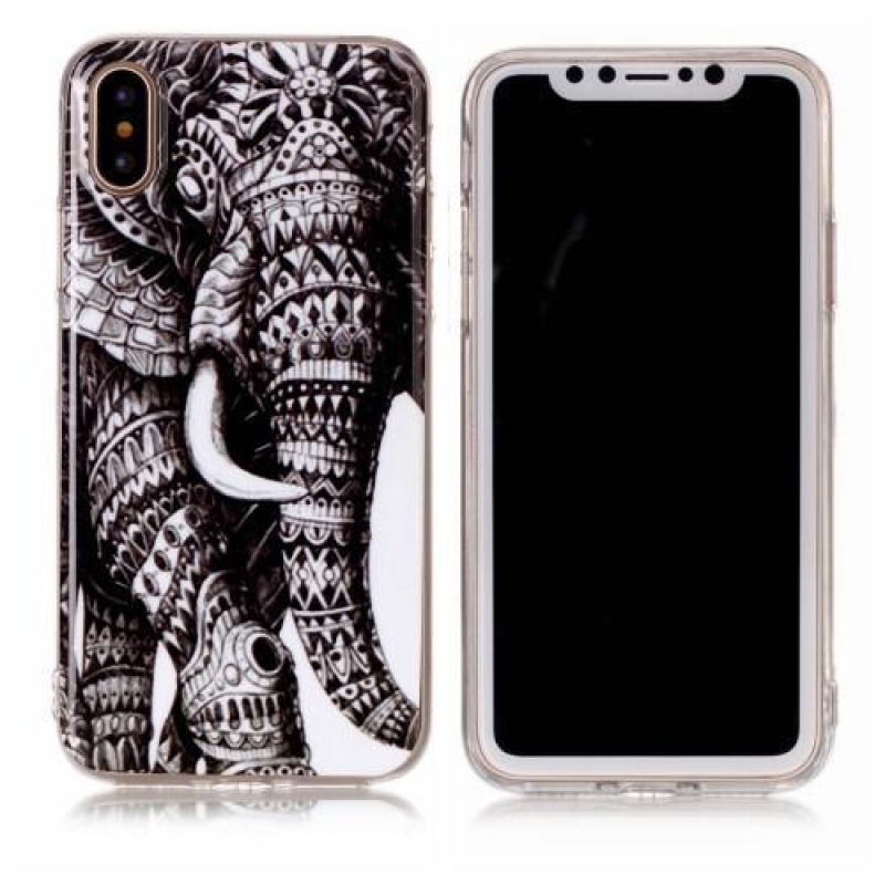 Érzelmes zselés tok iPhone X készülékhez - elefánt