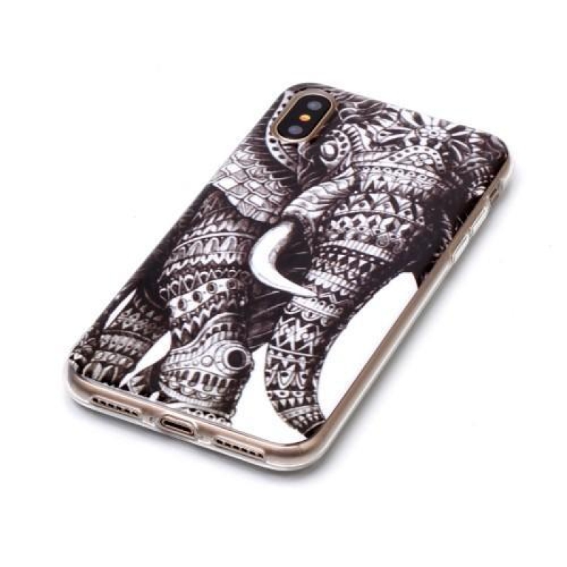 Érzelmes zselés tok iPhone X készülékhez - elefánt