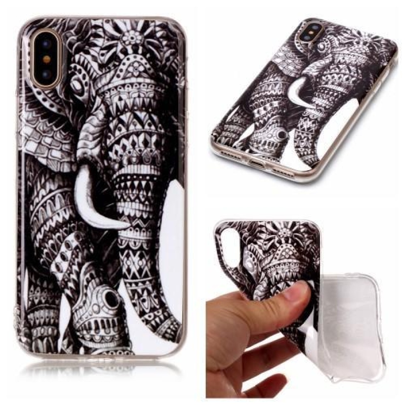 Érzelmes zselés tok iPhone X készülékhez - elefánt