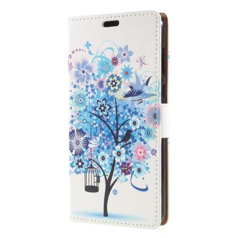 Emotive PU bőr tok a Honor 7X-hez - kék fa
