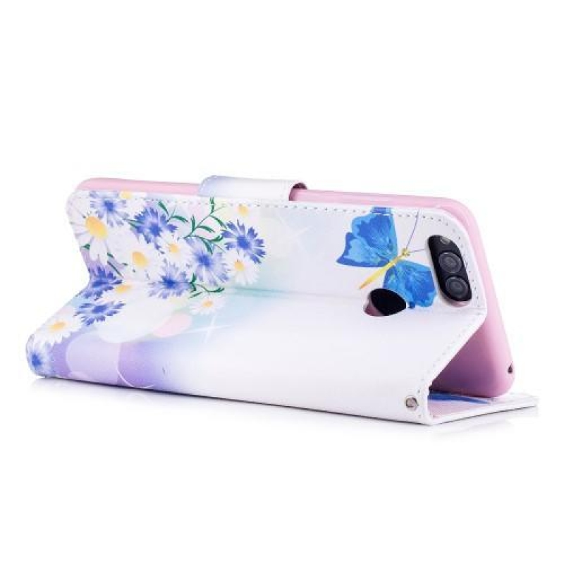 Emotive PU bőr tok a Honor 7X számára - virágok