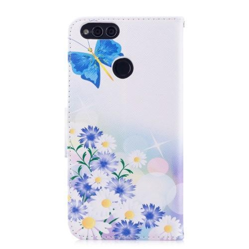 Emotive PU bőr tok a Honor 7X számára - virágok