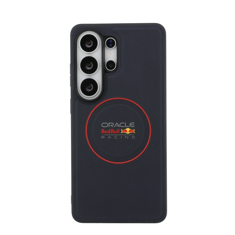 Red Bull PU bőr hálós piros gyűrűs mágneses hátlap a Samsung Galaxy S26 Ultra Navy számára