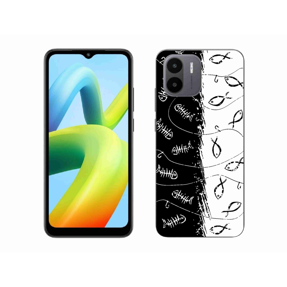 Gél borító mmCase a Xiaomi Redmi A1/Redmi A2 - csontvázak és halak számára