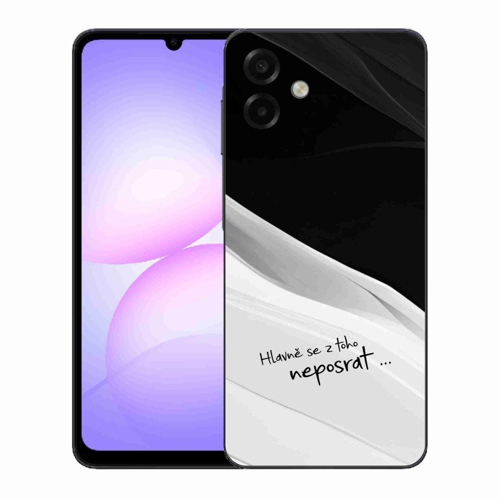 Gél borító mmCase Samsung Galaxy A07 4G - vicces szöveg 13 fehér és fekete háttérrel