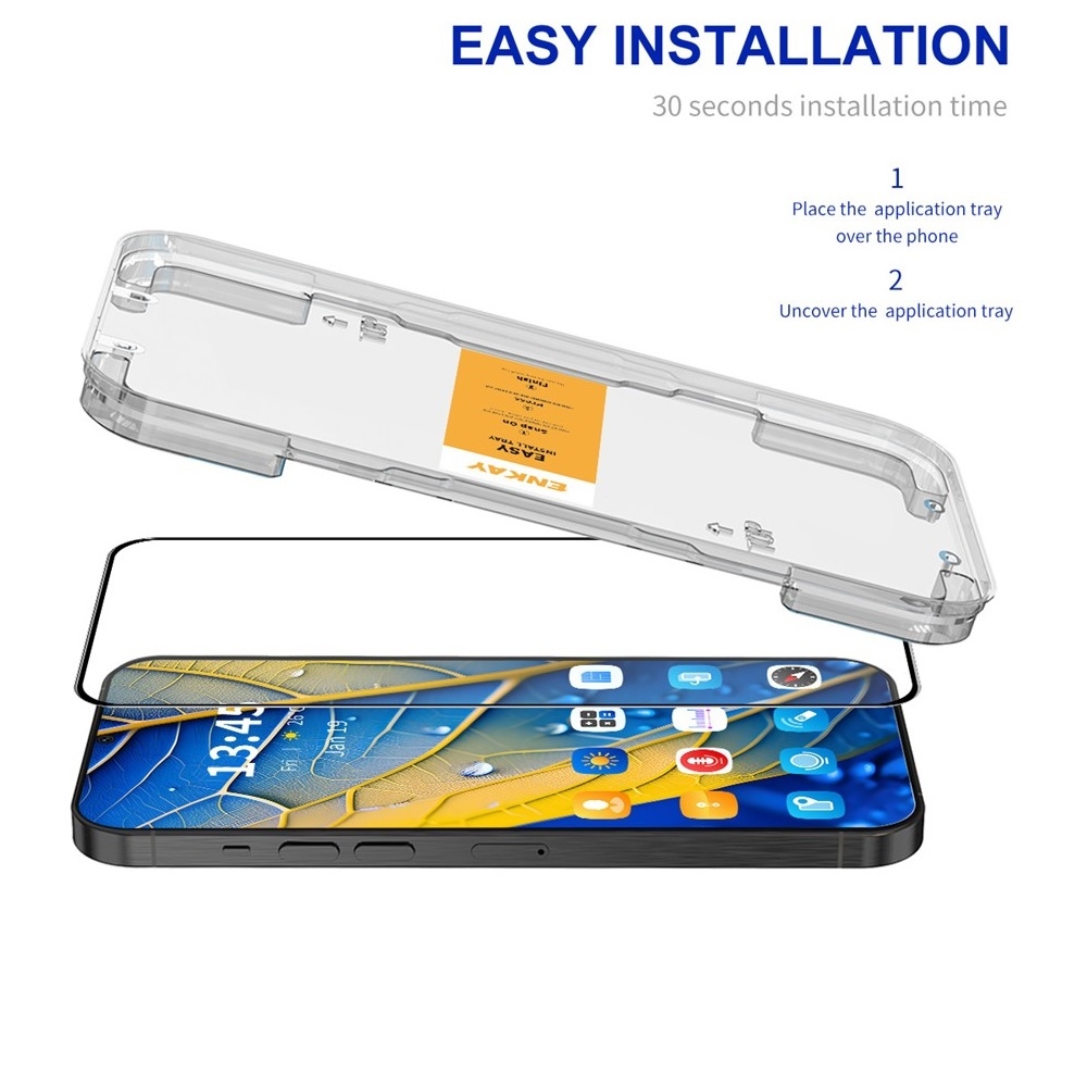 ENK 9H teljes képernyő edzett üveg Xiaomi Redmi Note 14 4G alkalmazáskerettel