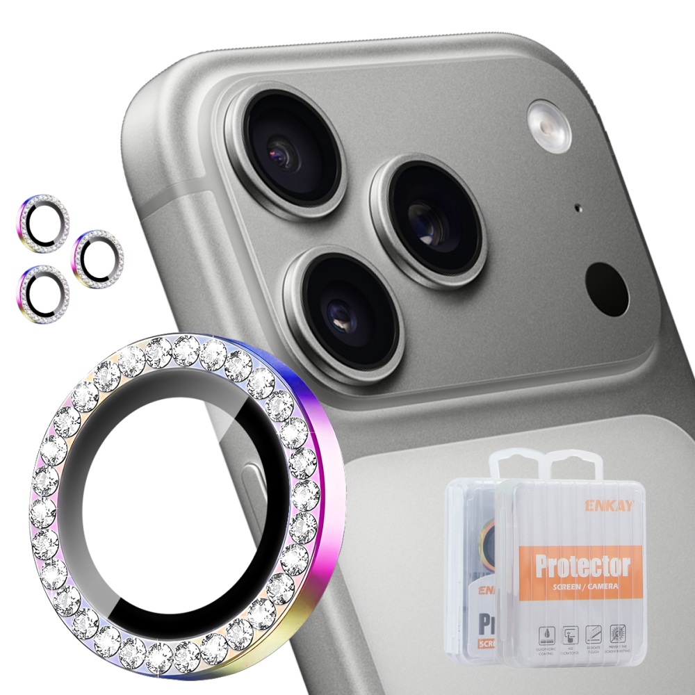 ENK Decor üveg lencsék az iPhone 18 Pro Max/18 Pro kamerájához (különálló üvegek) – színes