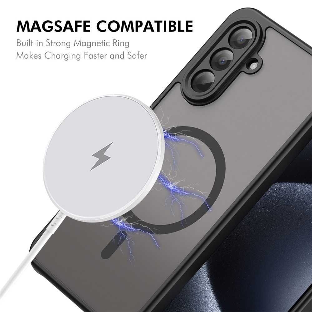 ENKAY matt zselés tok MagSafe + 9H védőüveg Samsung Galaxy A26 5G - fekete