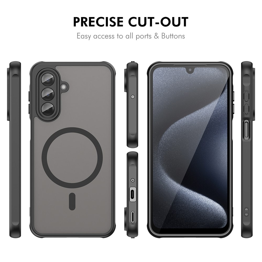 ENKAY matt zselés tok MagSafe + 9H védőüveg Samsung Galaxy A26 5G - fekete