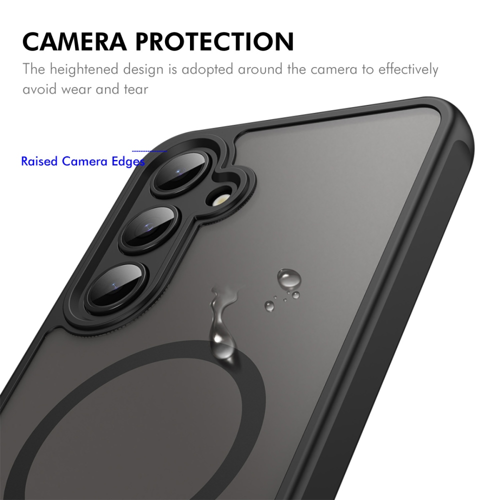 ENKAY matt zselés tok MagSafe + 9H védőüveg Samsung Galaxy A37 5G - fekete